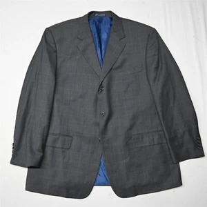 Paul Fredrick 46R Gray Windowpane Wool Cashmere Mens Blazer Sport Coat Jacket - Picture 1 of 12