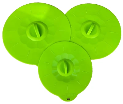 Tapa de succión de silicona reutilizable de grado alimenticio y cuencos tazas cubierta de alimentos (juego de 3) Foto 1 de 4