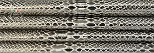 METALLIC LIGHT PLATINUM SNAKE PRINT On Goat Leather 4 skins 18sqf 0.9mm #B7837 - Picture 1 of 7