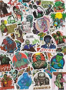 Pegatinas de terror zombi 50 piezas calcomanías brillantes impermeables de vinilo de alta calidad - Imagen 1 de 3