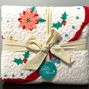 Pioneer Woman Mazie Bird Full / Queen 3 PC Quilt Set Cotton Christmas white  NEW