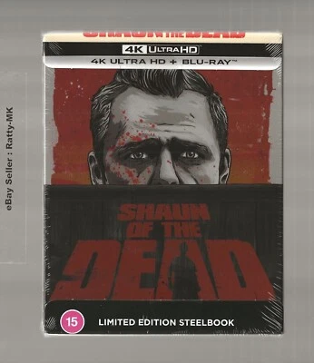 SHAUN OF THE DEAD - UK EXCLUSIVE 4K UHD + BLU RAY STEELBOOK - NEW & SEALED - Image 1 of 3