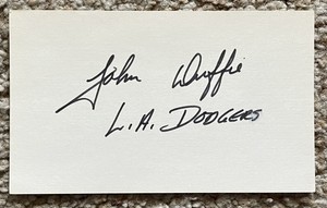John Duffie signed card - 1967 Dodgers