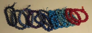 12 Pc Set Lot Multicolor Mix BEADED ENERGY BRACELETS Hand Made Homemade Unbrande - Picture 1 of 8