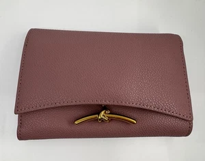 Charles & Keith Huxley Metallic Accent Front Flap Wallet Light Pink Gold Tone - Picture 1 of 13