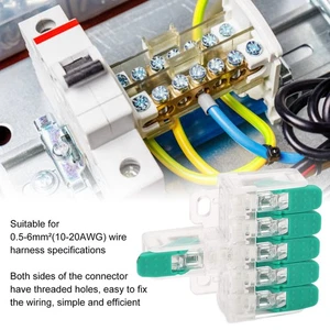 10Pcs Lever Wire Connectors 1 In 5 Out Electrical Compact Splicing Wire - Afbeelding 1 van 12
