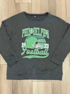 Philadelphia Eagles Football 1933 Dark Gray Crewneck Sweatshirt Women’s Large - Picture 1 of 8