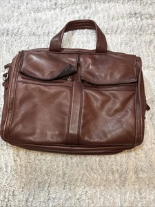 Wilson braune Leder Aktentasche Messenger Bag Laptoptasche Handtasche Mängel - Bild 1 von 11