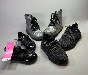 Mädchen Kleinkind Schuhe UK 10 Säugling Kinder Schule Sport Paket Stiefel Turnschuhe 3 Paar - Bild 1 von 22