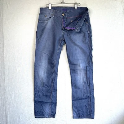 Pantalones Robert Graham Para Hombre 33x29 Azul Marino Ajustados Jim Grady Cuadros Lino Algodón Foto 1 de 4