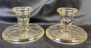 2er Set Kerzenständer Kaiserglas Empire Kegel um 1925-1943 3 Zoll - Bild 1 von 22