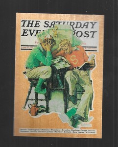 Norman Rockwell Saturday Evening Post 1993 Wood Card W4 Cramming Jun 13, 1931 