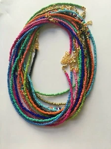 Boho Seeds Beaded Strand Necklace Assorted Colours - Picture 1 of 33