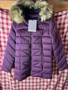Nuage Mixed Quilted Puffer Coat w/ Removable Hood and Faux Fur Size XS E1 - Picture 1 of 7