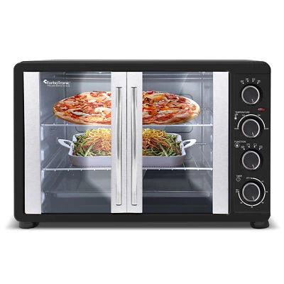 Minibackofen (45L) mit Umluft, 2000W, Backblech, Drehspieß, Pizzaofen, Grill - Bild 1 von 4