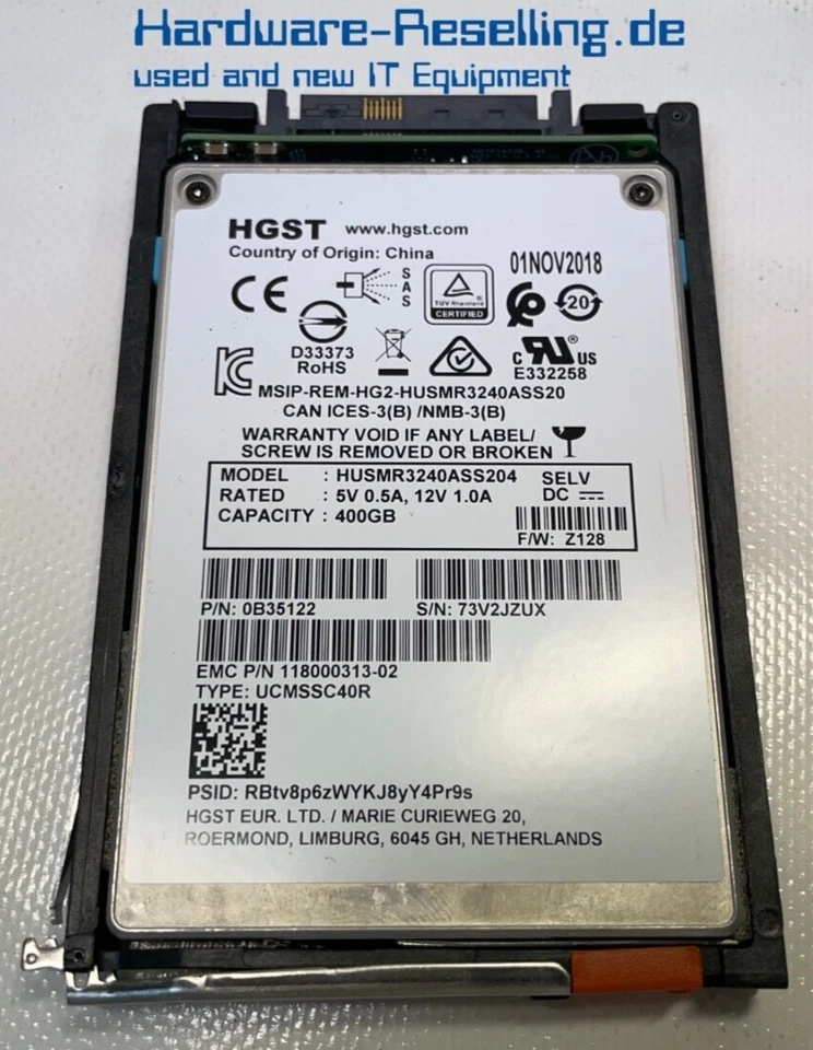 EMC Hgst Isilon 400GB SSD 2,5" SAS-2 6G 005052317 118000313-02 0B35122 - Imagen 1 de 1