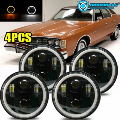 4pcs 5.75"inch Projector LED Headlight Turn Signal for Ford Galaxie 500 1962-74 - Image 1 of 4