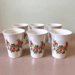 Juego de 6 vasos de recuerdo arte rosa Nizhny Novgorod URSS ¡Rareza! Soviético - Imagen 1 de 8