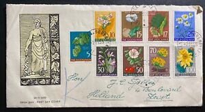 1955 Jesenice Yugoslavia First day Cover FDC To Zeist Netherlands Flowers