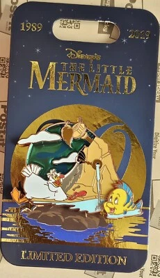 Disney Pin Little Mermaid Scuttle Flounder Color Variant Stained Glass LE Pin - Image 1 of 3