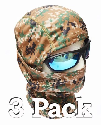 3 PACK Camouflage Men's Balaclava Face Mask UV Wind Protection MARINES MARPAT - Image 1 of 4