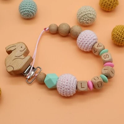 Dummy chain with name, dummy chain for girls, baby gift for Easter - Image 1 of 4