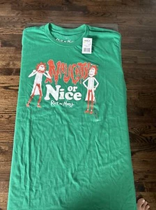 Ugly Christmas T Shirt Naughty or Nice Rick and Morty adult swim L NWT - Picture 1 of 2