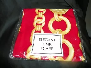 NOS Avon Elegant Link Scarf Red and Gold 1996 - Picture 1 of 3