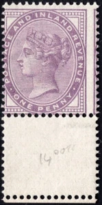 GB-Sg 170 1d Lilac. A superb unmounted mint bottom marginal example - Picture 1 of 2