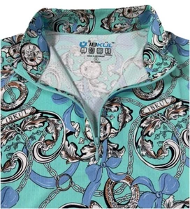 NWT IBKUL Golf Tennis 1/4 Zip Pullover Top XS S M L XL Blue Longsleeve B8 - Picture 1 of 13