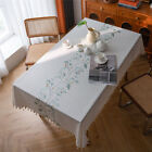 Rectangle Tablecloth Embroidery Coffee Table Cloth Cover For Dining Room Wedding