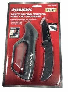 Husky 2-Pc. Folding Sporting knife And Sharpener  NEW! - Picture 1 of 3