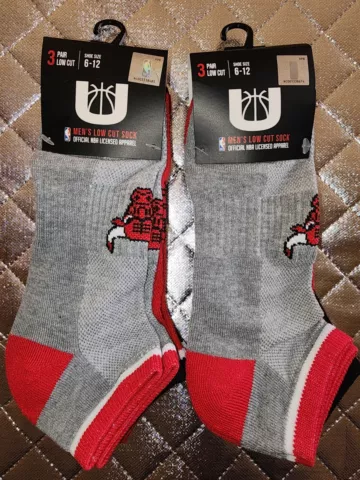 NBA Chicago Bulls Men's Low Cut Socks Shoe Size 6-12 Total of 6 Pairs Cover