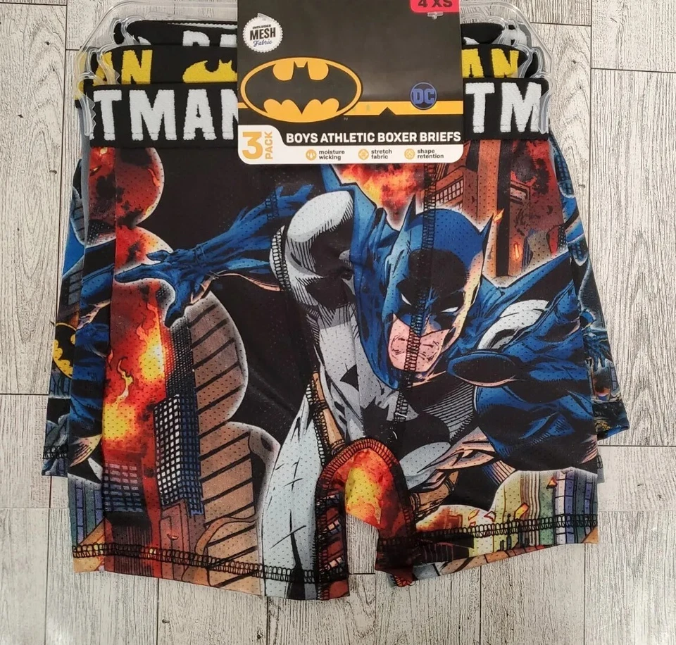 Boys Batman Multicolor Boxer Briefs Large 3 pack