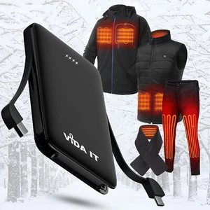 Slim Power Bank 5V DC USB Charger Battery Pack for Heated Vest Jacket Pants Coat - Picture 1 of 9