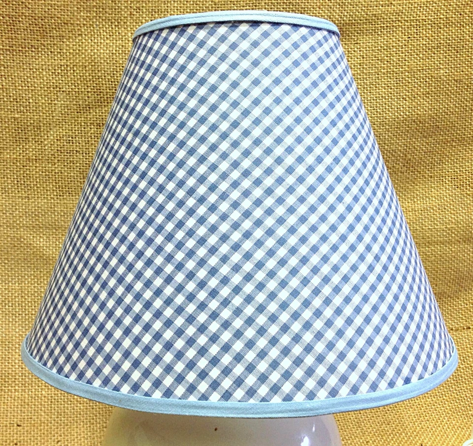 Blue Gingham Check Handmade Lamp Shade Lampshade - Image 1 of 2