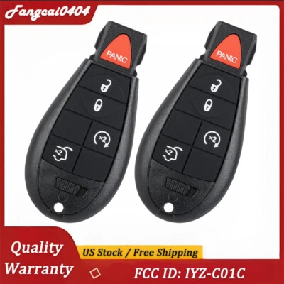 2pcs For 08-10 Jeep Commander/Grand Cherokee Sport Utility 4-Door Remote Key Fob Foto 1 de 4
