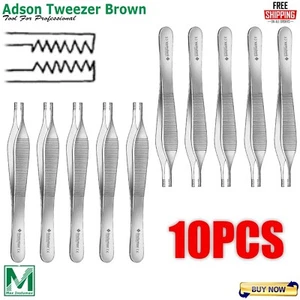 X10 Adson Brown Braun tissue forceps 12 cm serrated anatomic Tweezer forceps - Picture 1 of 4