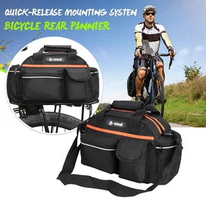 Bike Rear Pannier Bag Multi-Function Bicycle Rack Rear Carrier Bag Handbag Bag - Picture 1 of 10