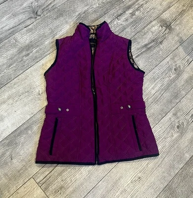 Weatherproof Womens Small Purple Fleece Vest with Fur Inside, Pockets, No Hood - Image 1 of 4