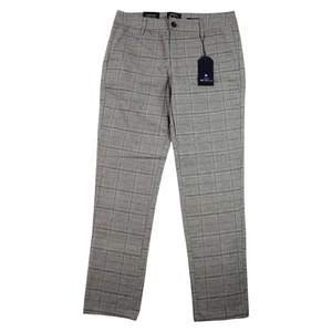 Ben Sherman Pants Mens 30x30 Grey Plaid Slim Fit Stretch Slacks Trouser $109 NEW - Picture 1 of 7