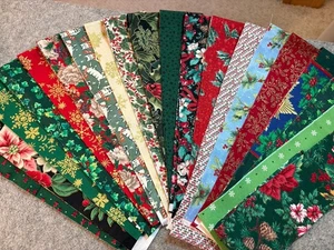 Baumwolle Weihnachten Stoff Streifen Gelee Rolle Lot 20 Stück 2,5 x 42" Band - Bild 1 von 3