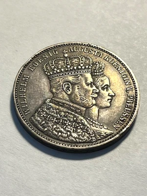 1861-A Germany/Prussia Thaler/Coronation/Silver/XF++ #20301-2 - Image 1 of 2