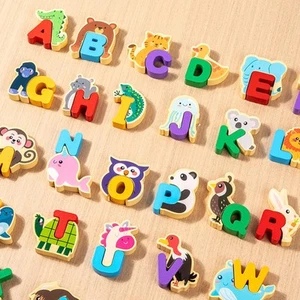 Animal Alphabet Puzzle Reusable Compact Preschool Educational Paired Puzzle for - Picture 1 of 7