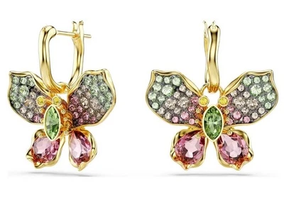 Pendientes colgantes Swarovski cristal idilia pavé mariposa, chapado en tono dorado 5709953 Foto 1 de 3