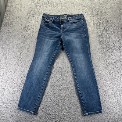 Jeans donna Soho New York & Company 14 blu cotone denim alla caviglia elasticizzato sbiadito - Immagine 1 di 4