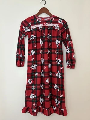 DISNEY Mickey & Minnie Christmas Flannel Nightgown Size 10 - Image 1 of 4