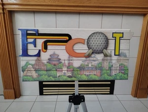 Epcot World Showcase Festival Kunst Raumschiff Erde Disney World Holz Holzkunst - Bild 1 von 5