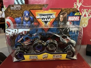 Marvel Monster Jam Captain America VS Winter Soldier 1:64 Scale 2 Pack Series 2 - Picture 1 of 12