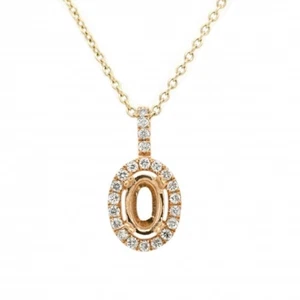 Anhänger Halbfassung oval 4x6mm in 14K Gelbgold mit Diamant Akzenten (38167) - Bild 1 von 4